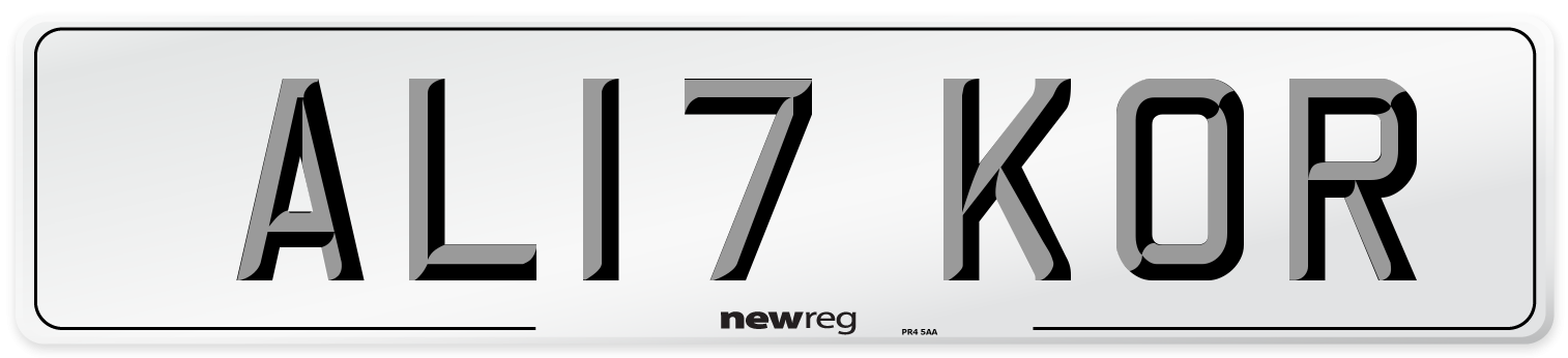 AL17 KOR Number Plate from New Reg